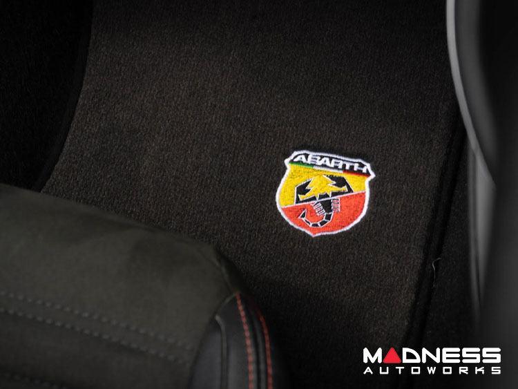 FIAT 124 Floor Mats - Black Carpet w/ ABARTH Crest